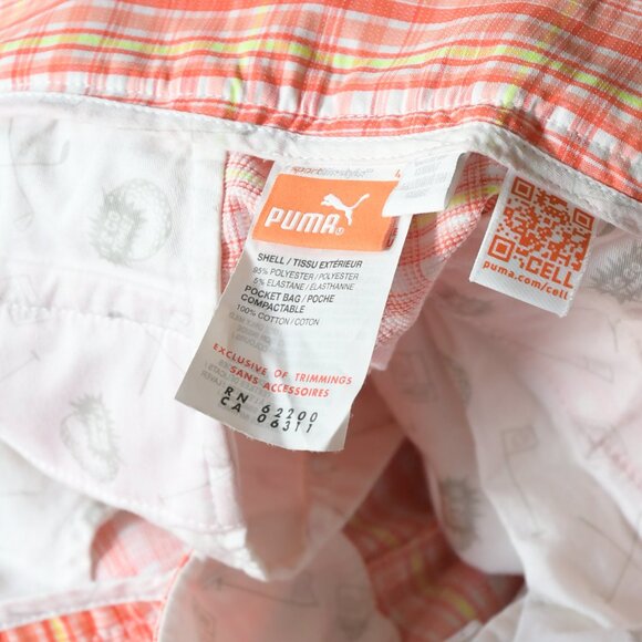 Puma Golf Women's Plaid Bermuda Shorts Coral Pink Drycell Tee Time Size 4 - Picture 4 of 4